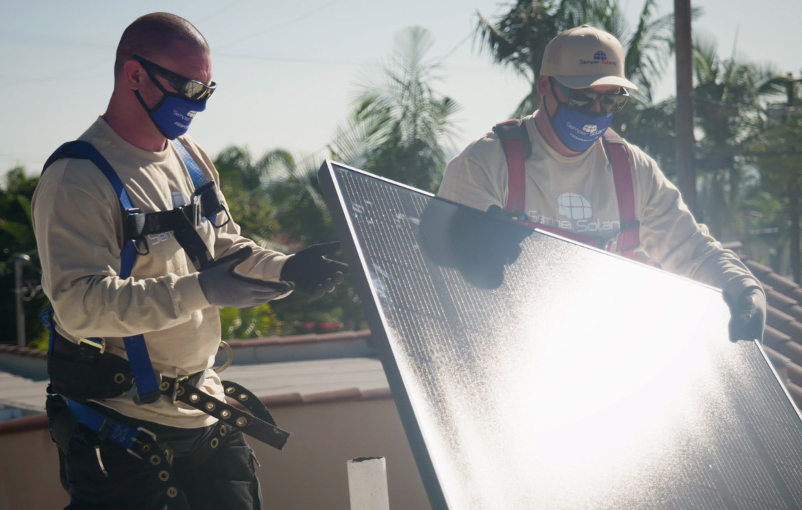 Semper Solaris Team Setting Solar Panels